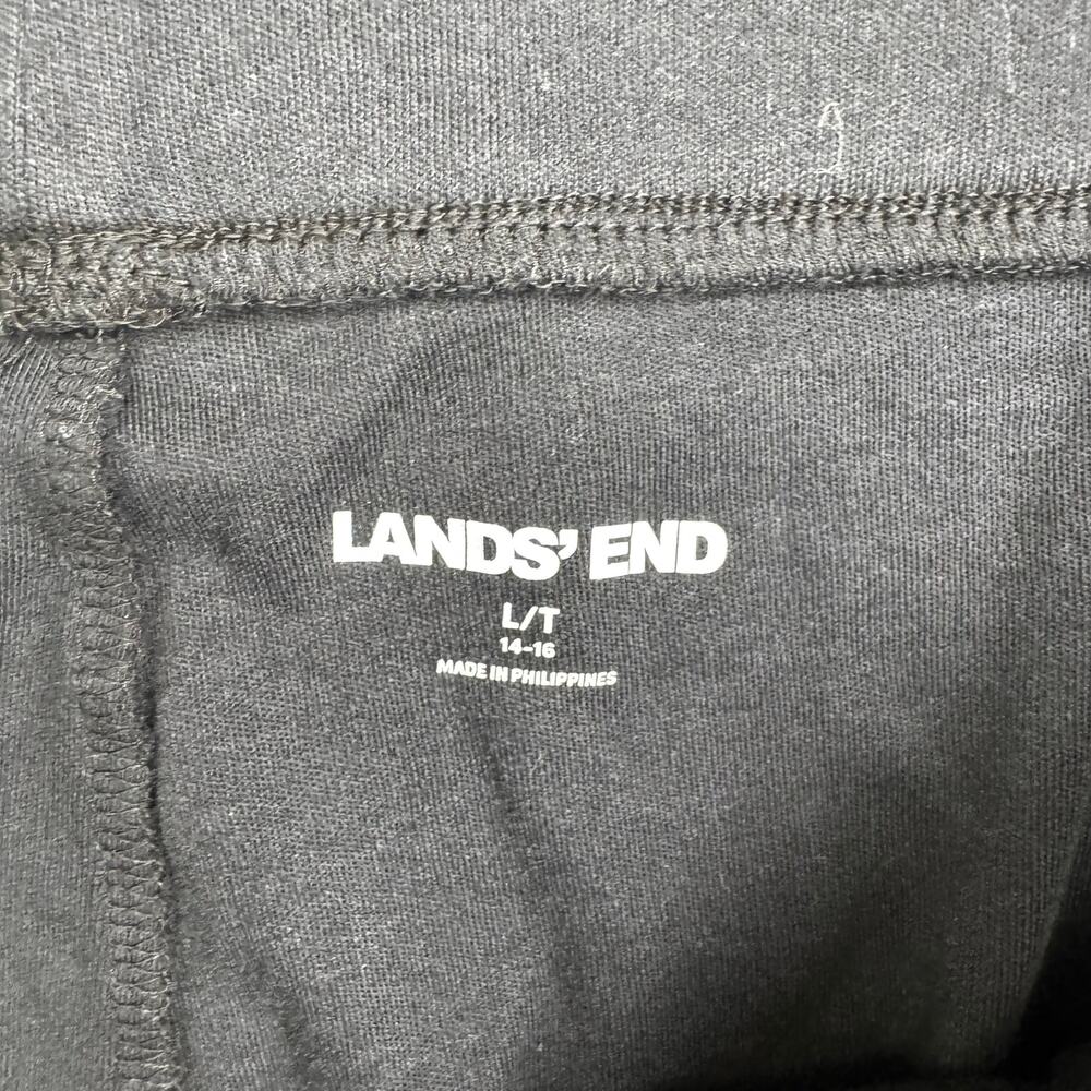 Lands' End Pull On Pants Black Sport Knit Wide Leg Size Large Tall Elastic Waist - Picture 4 of 13
